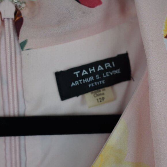 Tahari Arthur S. Levine Petite Floral Midi Dress 12P - Sleeveless, Fit & Flare - Picture 3 of 11